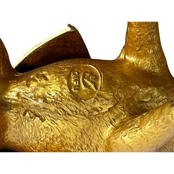 Camel Figural Trinket Box Bejeweled Enamel Gold Metal Vintage Signed 6 x 6 - Picture 9 of 10